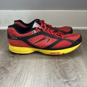 Newton Gravity Running Shoes Men's 11 Athletic Sneakers 000112 Red Yellow Mesh